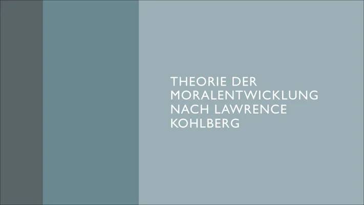 Theorie der moralentwicklung nach Lawrence Kohlberg