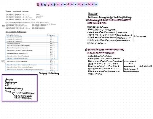 Steckbriefaufgaben: Beispiele, Übungen und Lösungen PDF