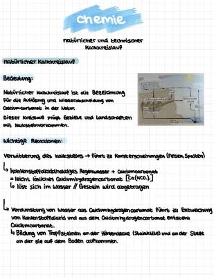 Technischer und Natürlicher Kalkkreislauf einfach erklärt - Arbeitsblatt und Reaktionsgleichung