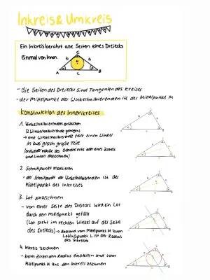 Inkreis und Umkreis eines Dreiecks berechnen und konstruieren