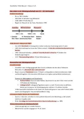 Lehrplan Geschichte Bayern: Frühe Neuzeit und Leibeigenschaft erklärt