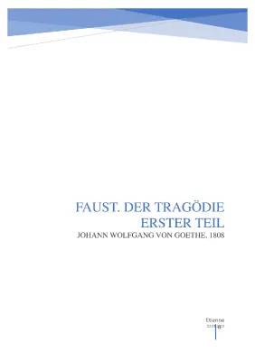 Faust Zusammenfassung PDF - Szenen, Interpretation, Goethe Beruf und Familie