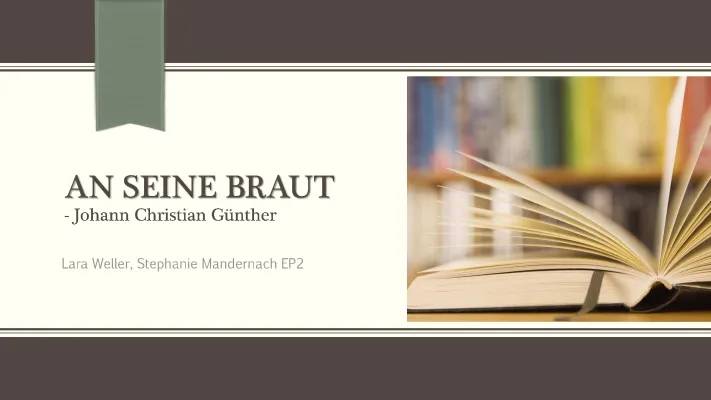 Gedichtanalyse Barock: Musterlösung und Interpretation von 'An seine Braut'