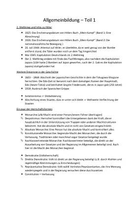 Allgemeinwissen: 2. Weltkrieg & Herrschaftsformen einfach erklärt