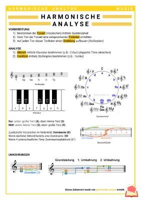 Harmonische Analyse Musik Übung und Quintenzirkel PDF erklärt