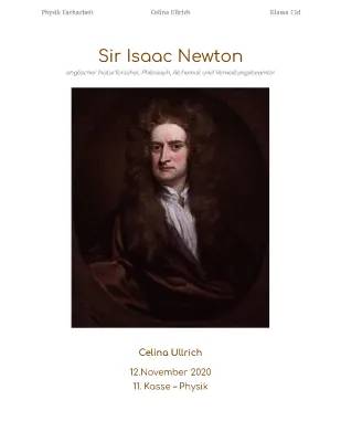 Isaac Newton: Erfindungen, Kräfte und mehr - Steckbrief für Kinder