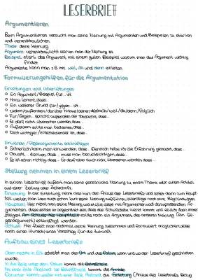 Leserbrief schreiben: Beispiele, Muster PDF und Übungen für die 7. Klasse