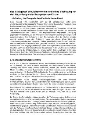 Stuttgarter Schuldbekenntnis einfach erklärt – Text, Kritik und Unterrichtsmaterial