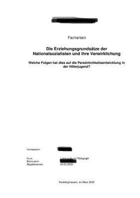 Erziehung im Nationalsozialismus: Eine Zusammenfassung der NS-Pädagogik und Johanna Haarer