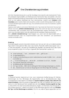 Charakterisierung Vorlage PDF - Beispiele und Lösungen zum Üben