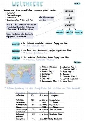 Gliederung der Weltmeere und Überfischung - Arbeitsblatt