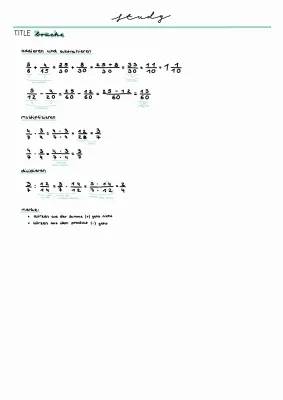 Brüche Addieren und Subtrahieren: Übungen und Lösungen für Klasse 6-9