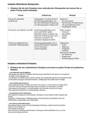 Methodische Übungsreihe im Sport - Beispiele und Definitionen