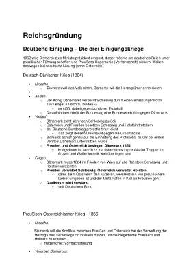 Reichsgründung 1871 - Zusammenfassung & Einigungskriege erklärt für Kids