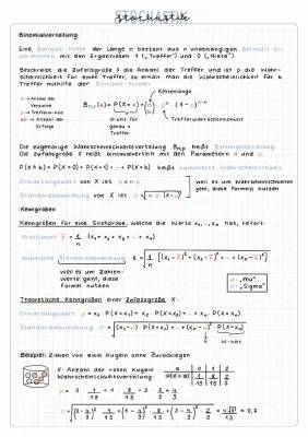 Stochastik Abitur Zusammenfassung PDF mit Aufgaben und Lösungen