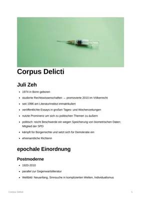 Was ist Corpus Delicti? Entdecke das Buch von Juli Zeh!