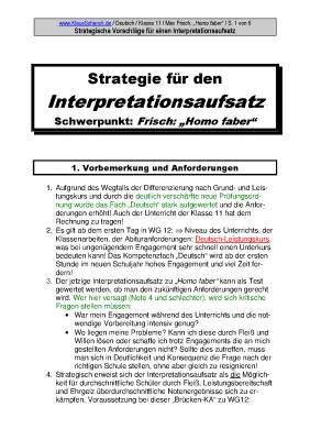 Homo faber Zusammenfassung und Interpretation für Klasse 11