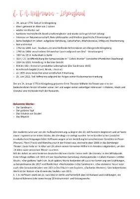 Der Sandmann Zusammenfassung - PDF, Kapitel, Abitur und mehr