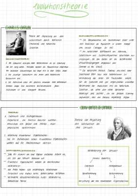 Evolutionstheorie Darwin und Lamarck - Vergleich und Zusammenfassung