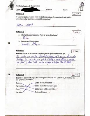 Antikes Griechenland Klassenarbeit Klasse 6 PDF