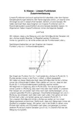 Lineare Funktionen: Aufgaben, Übungen & Lösungen für Klasse 8 und 9 PDF