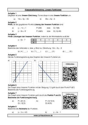 Klassenarbeitstrainer Lineare Gleichungen