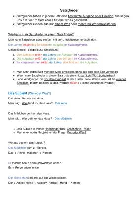 Satzglieder bestimmen: Übungen, PDFs und Beispiele für 3. und 4. Klasse