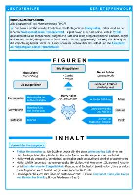 Steppenwolf Zusammenfassung & wichtige Textstellen