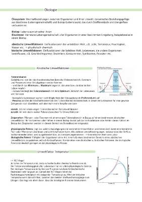 Ökologie Abitur Zusammenfassung PDF - Lernzettel LK, K- und R-Strategen, Räuber-Beute-Beziehung