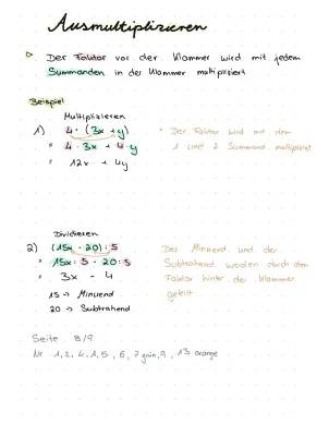 Ausmultiplizieren Aufgaben und Übungen mit Lösungen PDF