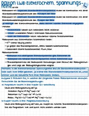 Elektrochemische Spannungsreihe: Einfach erklärt mit Beispielen und Übungen