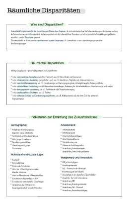 Räumliche und Soziale Disparitäten in Europa und Deutschland