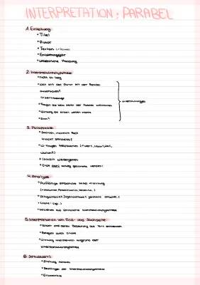 Parabel Interpretation Beispiel und Musterlösung für Klasse 10