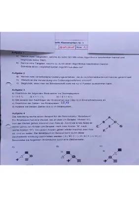 Klassenarbeit Informatik Klasse 7: Codierungen und Binärzahlen einfach erklärt