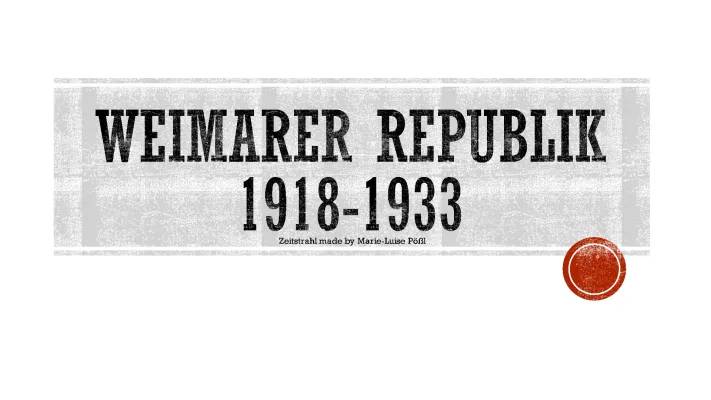 Zeitstrahl Weimarer Republik 1918-1933: Wichtige Ereignisse und Zusammenfassungen