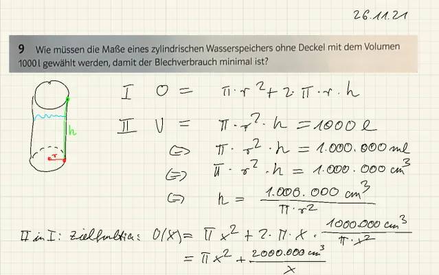 Zylinder Volumen und Oberfläche einfach erklärt - Mit Rechner und Aufgaben