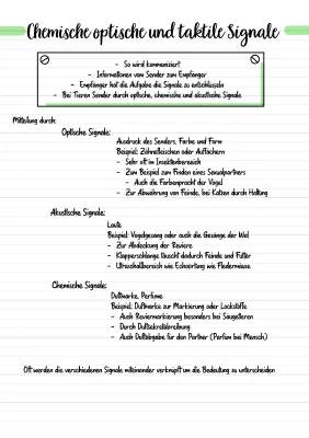 Wie sich Tiere unterhalten: Beispiele für Optische, Akustische und Chemische Signale