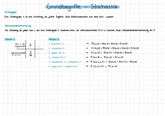 Stochastik Zusammenfassung: Erwartungswert, Varianz, Standardabweichung & Abitur Aufgaben mit Lösungen