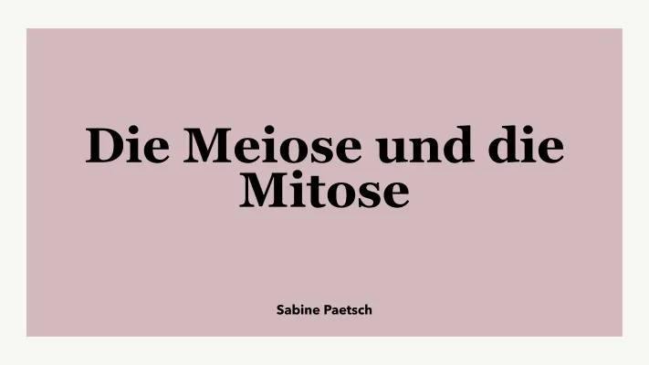 Meiose und Mitose 