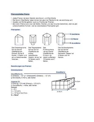 Prisma Formeln und Volumen-Rechner für Kinder