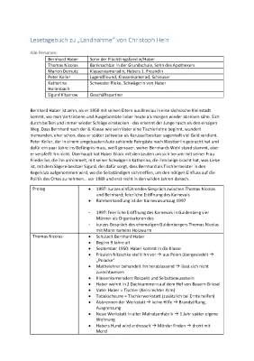 Landnahme Zusammenfassung PDF und Figurenkonstellation - Christoph Hein studyflix