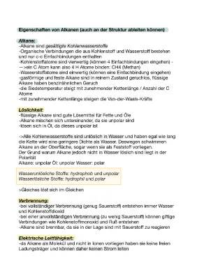 Alkane Eigenschaften: Schmelztemperatur, Siedetemperatur, Viskosität und mehr