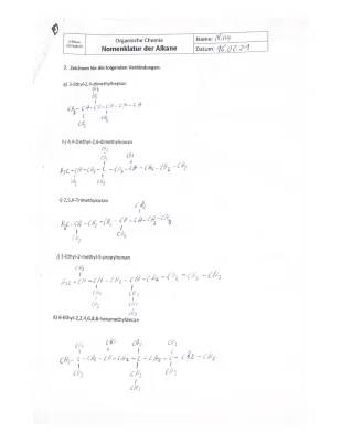 Spaß mit Nomenklatur: Alkane und Alkene Übungen mit Lösungen für Kids