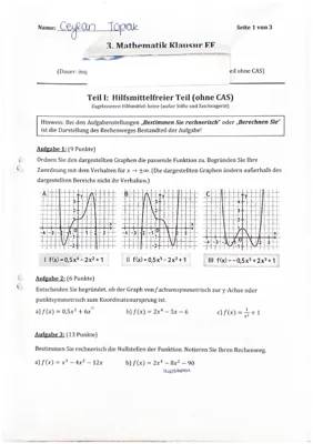 Klapptest Integralrechnung und Symmetrien in der Mathematik – Aufgaben und Lösungen