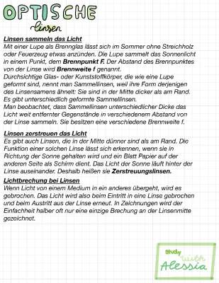 Optische Linsen: Sammellinse & Zerstreuungslinse - Physik Klasse 7 & 8 einfach erklärt