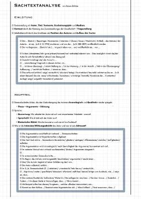 Sachtextanalyse Formulierungshilfen & Beispiele mit Lösungen PDF