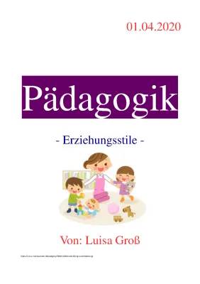 Erziehungsstile Übersicht PDF: Tabelle für Kindergarten und Schule