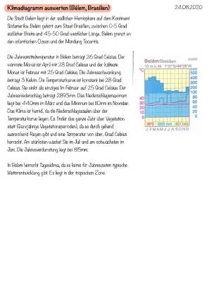 Klimadiagramm Auswertung: Wie berechnet man die Jahrestemperatur und Jahresmitteltemperatur in Brasilien?