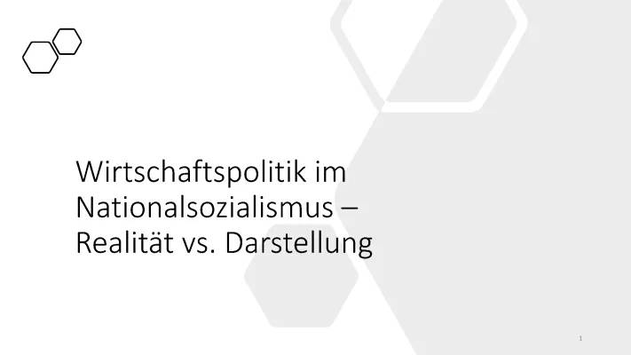 NS-Wirtschaftspolitik: Zusammenfassung, Maßnahmen und Ziele