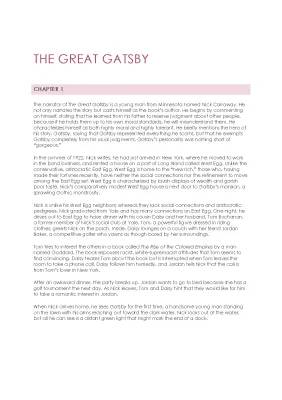 The Great Gatsby: Summaries and Character Insights for Chapters 1-7